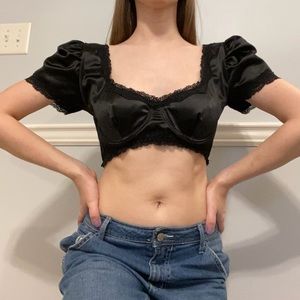 Urban outfitters satin crop top